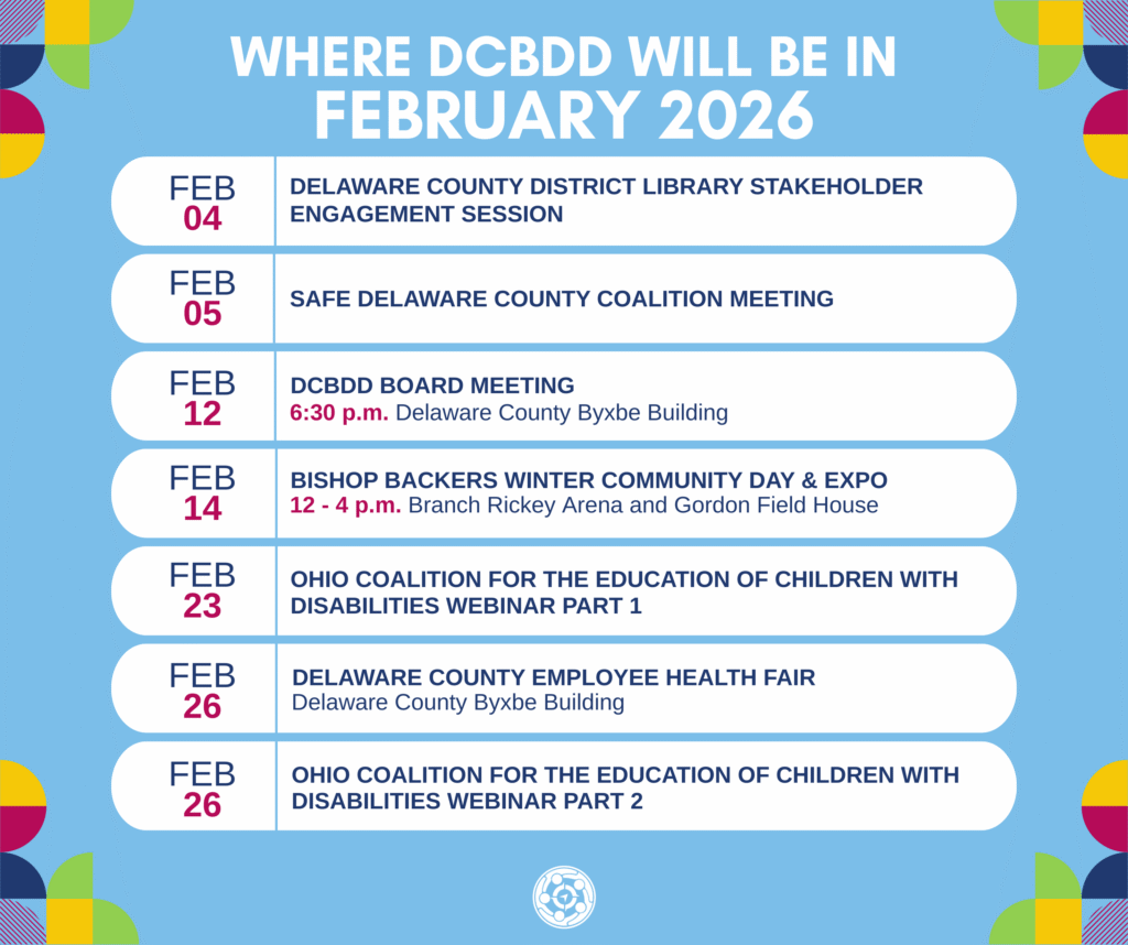 Flyer listing DCBDD events for February 2026.